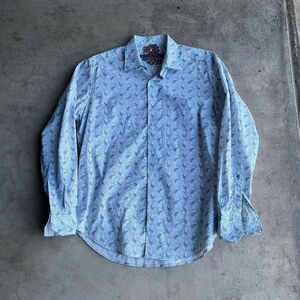 Robert Graham Mens M Medium Light Blue Doctor’s Office Long sleeve button up